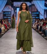 Green embroidered nysha silk kurta set