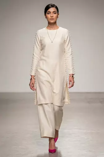 Ivory nysha silk indo western kurta and pant