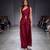 Red embroidered dupion silk co ord set