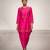 Pink embroidered dupion silk kurta set