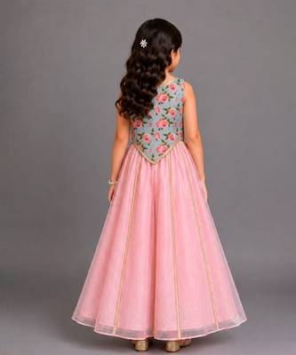 Blue Pink Printed Cotton Silk Co Ord Set 2