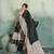 Black printed with jari border linan saree with blouse