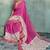 Rani pink printed with jari border linan saree with blouse