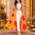 Mustard color printed long shrug for navratri - Full stitched free size
