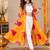 Mustard color printed long shrug for navratri - Full stitched free size