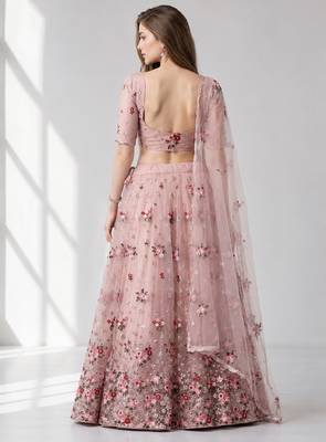 DUSTY SEQUINS & EMBROIDERED NET FESTIVAL LEHENGA CHOLI SET FOR WOMEN'S 2