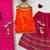 Women’s Flared Lehenga Set With Orange Embroidered Top & Dupatta