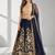 NAVY BLUE SEQUINS & EMBROIDERED VELVET FESTIVAL LEHENGA CHOLI SET FOR WOMEN'S