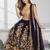NAVY BLUE SEQUINS & EMBROIDERED VELVET FESTIVAL LEHENGA CHOLI SET FOR WOMEN'S