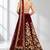 MAROON SEQUINS & EMBROIDERED VELVET FESTIVAL LEHENGA CHOLI SET FOR WOMEN'S