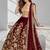 MAROON SEQUINS & EMBROIDERED VELVET FESTIVAL LEHENGA CHOLI SET FOR WOMEN'S
