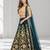 TURQUOISE SEQUINS & EMBROIDERED VELVET FESTIVAL LEHENGA CHOLI SET FOR WOMEN'S
