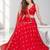 RED MIRROR & EMBROIDERED ART SILK FESTIVAL LEHENGA CHOLI SET FOR WOMEN'S