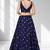NAVY BLUE MIRROR & EMBROIDERED ART SILK FESTIVAL LEHENGA CHOLI SET FOR WOMEN'S