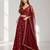 MAROON  MIRROR & EMBROIDERED ART SILK FESTIVAL LEHENGA CHOLI SET FOR WOMEN'S