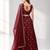 MAROON  MIRROR & EMBROIDERED ART SILK FESTIVAL LEHENGA CHOLI SET FOR WOMEN'S