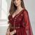 MAROON  MIRROR & EMBROIDERED ART SILK FESTIVAL LEHENGA CHOLI SET FOR WOMEN'S