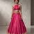 Pink Embroidered Assam Satin Lehenga Set