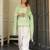 Women's khadi cotton straight light green farsi salwar set with dupatta