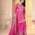 Pink chinon silk party embroidery wear sharara suit set