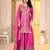 Pink chinon silk party embroidery wear sharara suit set