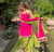 Women’s Flared Lehenga Set With Rani Pink Embroidered Top & Dupatta