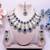 Blue yellow gold premium designer american diamond and stone work necklace set