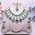 Green yellow gold premium designer american diamond and stone work necklace set