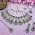 Green yellow gold premium designer american diamond and stone work necklace set