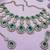Green yellow gold premium designer american diamond and stone work necklace set