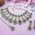 Green yellow gold premium designer american diamond and stone work necklace set