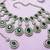 Green yellow gold premium designer american diamond and stone work necklace set