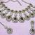 Green yellow gold premium designer american diamond and stone work necklace set