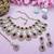 Maroon yellow gold premium designer american diamond and stone work necklace set