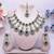 Blue yellow gold premium designer american diamond and stone work necklace set
