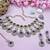 Blue yellow gold premium designer american diamond and stone work necklace set