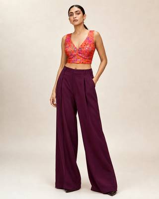 Multi coloured woven design brocade saree blouse 3