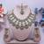 Pink yellow gold premium designer american diamond and stone work necklace set