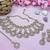 Pink yellow gold premium designer american diamond and stone work necklace set