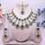 Purple yellow gold premium designer american diamond and stone work necklace set