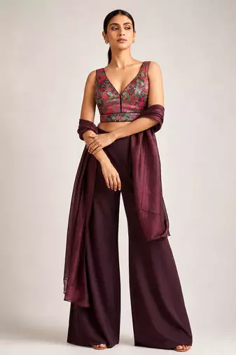 Multi coloured woven design brocade saree blouse