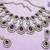 Purple yellow gold premium designer american diamond and stone work necklace set
