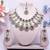 Pink yellow gold premium designer american diamond and stone work necklace set