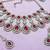 Pink yellow gold premium designer american diamond and stone work necklace set