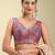 Multi coloured woven design brocade saree blouse
