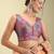 Multi coloured woven design brocade saree blouse