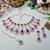 Blue rose gold premium designer american diamond and stone work necklace set
