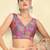 Multi coloured woven design brocade saree blouse