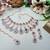 Green rose gold premium designer american diamond and stone work necklace set