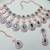 Green rose gold premium designer american diamond and stone work necklace set